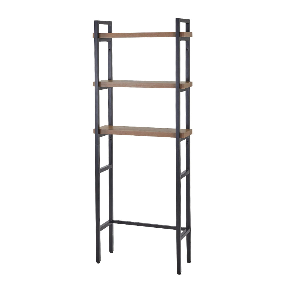 Over the Toilet Storage Rack with Adjustable Frame and Oak Finish