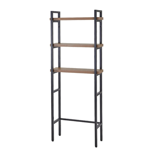 Over the Toilet Storage Rack with Adjustable Frame and Oak Finish