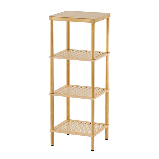 4 Tier Bamboo Bathroom Storage Shelf Freestanding Organizer Rack