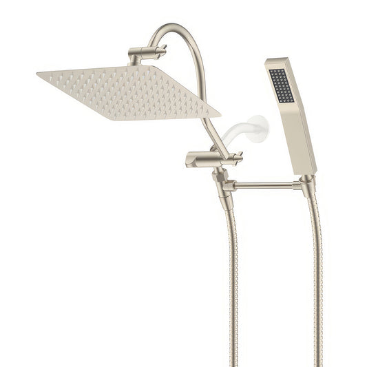 Dual Shower Head Combo with 10 Inch Rainfall and Handheld Spray