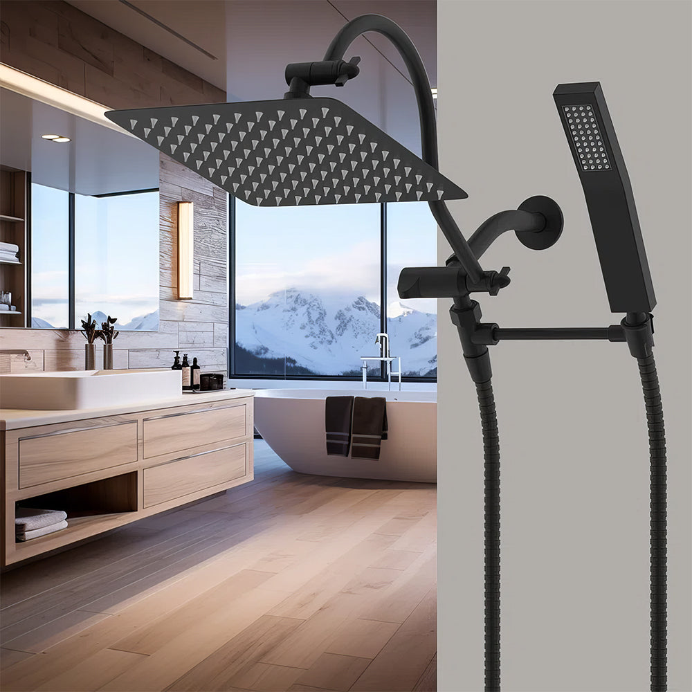 Dual Shower Head Combo with 10 Inch Rainfall and Handheld Spray